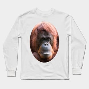 Cut out of an adult orangutan Long Sleeve T-Shirt